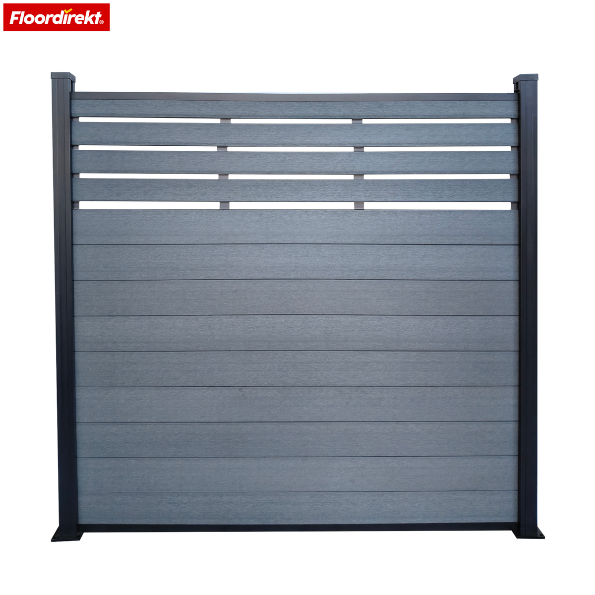 Clôture de confidentialité WPC | Elba | 180 x 180 cm Anthracite | Résistante aux intempéries, stable aux UV & facile d’entretien avec poteaux en aluminium