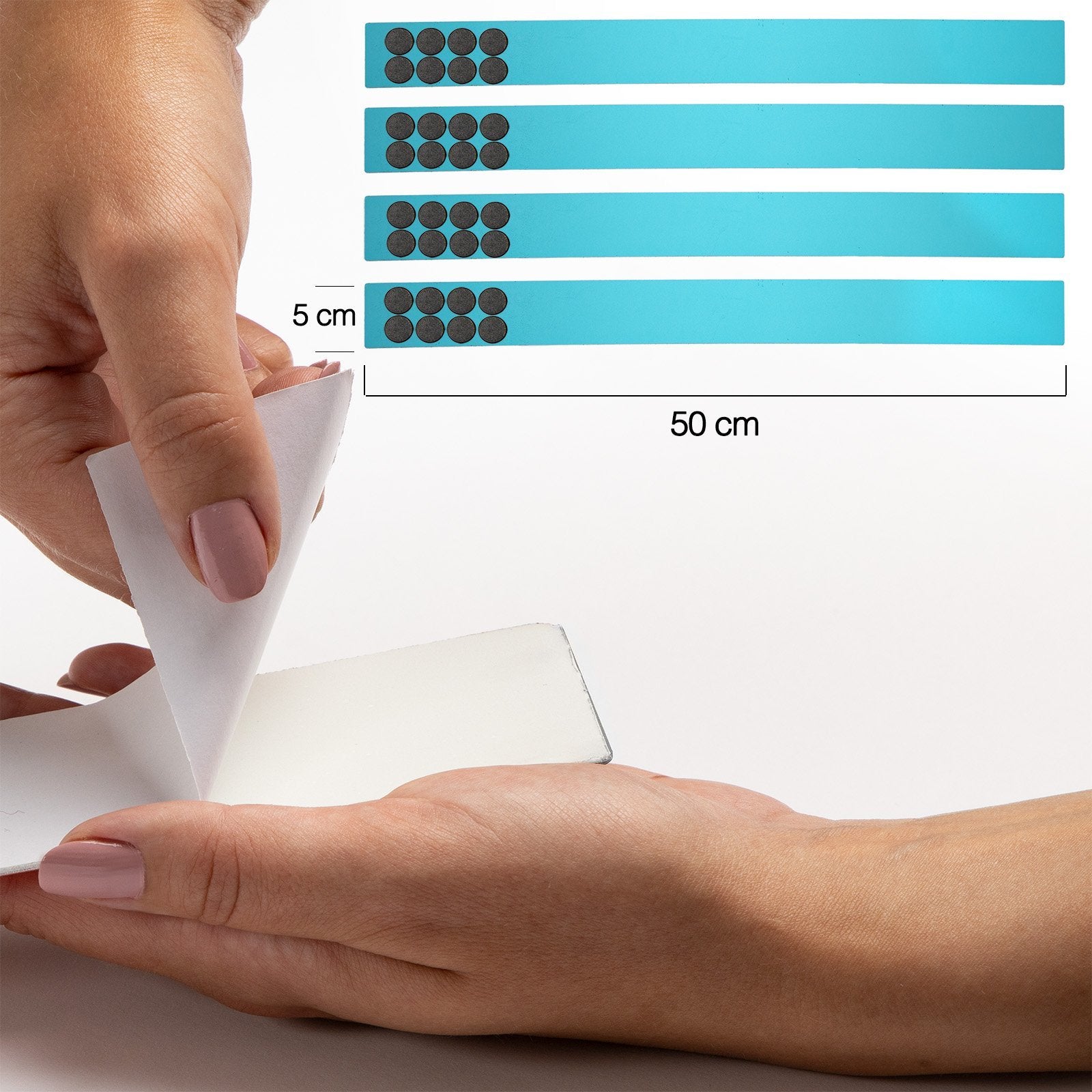 4er-Set Magnetleisten  2 Längen  5 Farben | Bleu clair