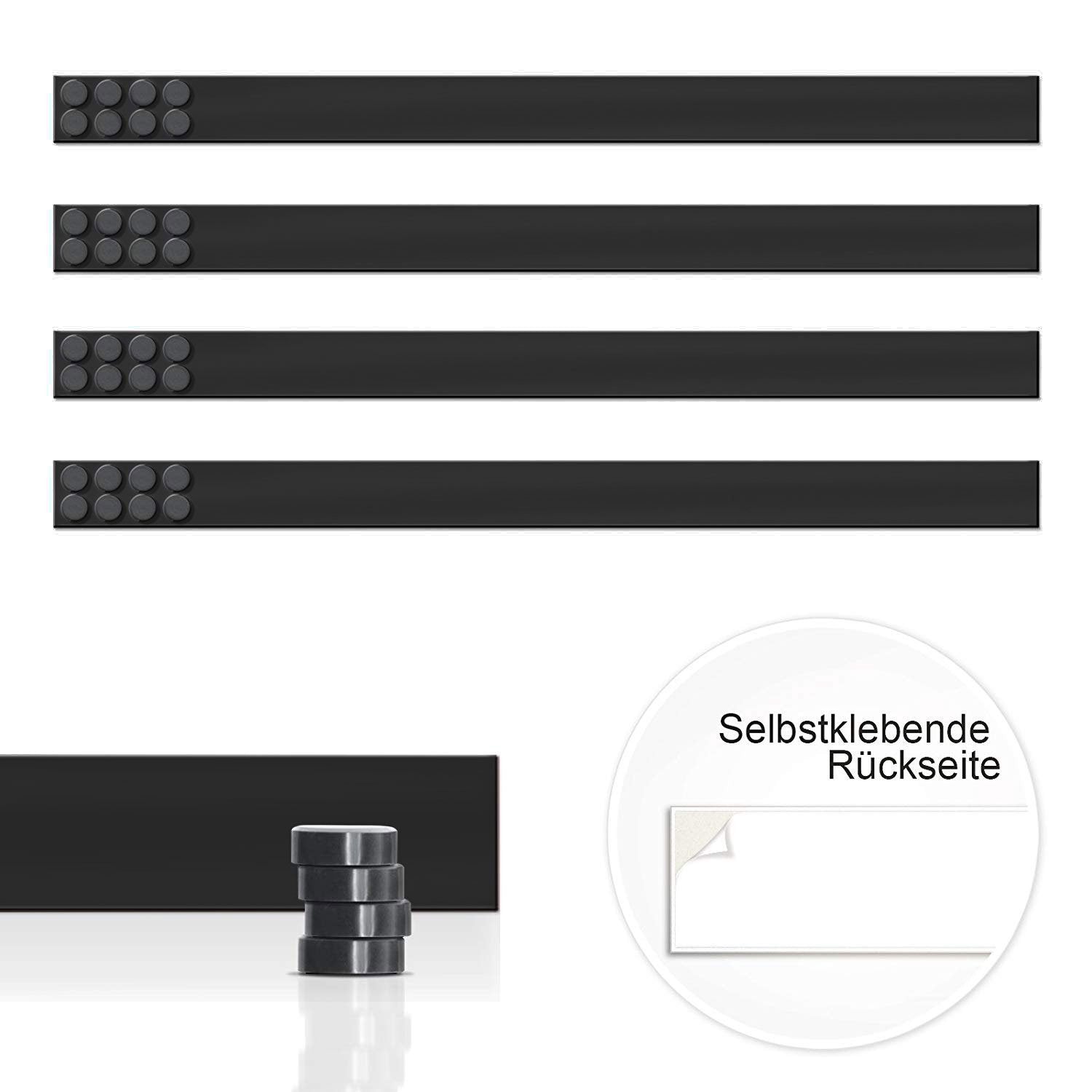 4er-Set Magnetleisten  2 Längen  5 Farben | Noir