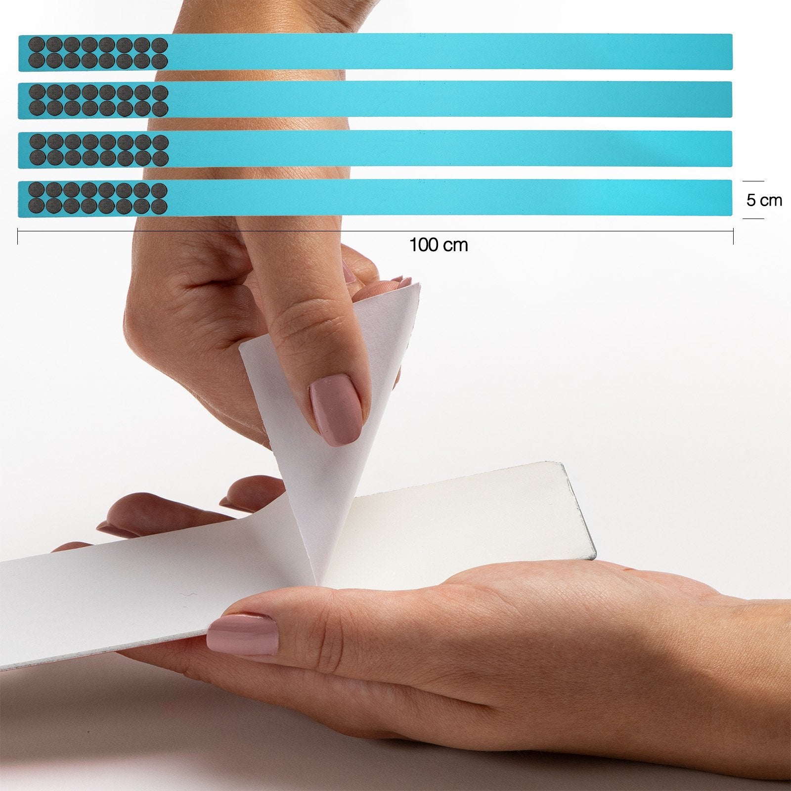 4er-Set Magnetleisten  2 Längen  5 Farben | Bleu clair