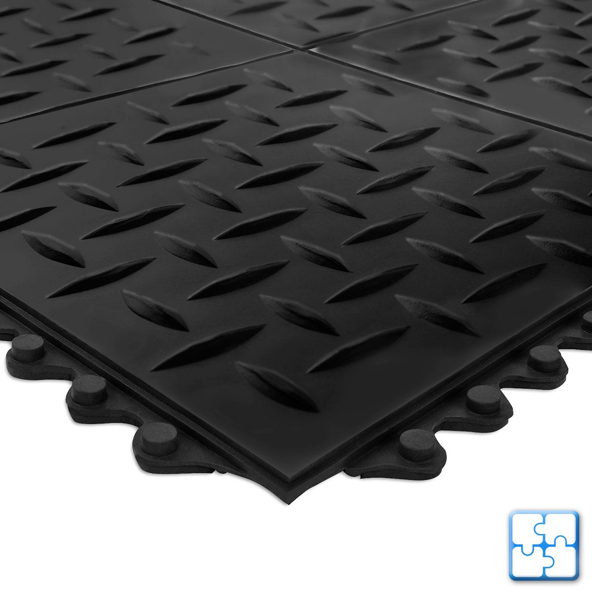 Tapis en caoutchouc | système de plug-in | Taille: 92x92 cm | cannelé