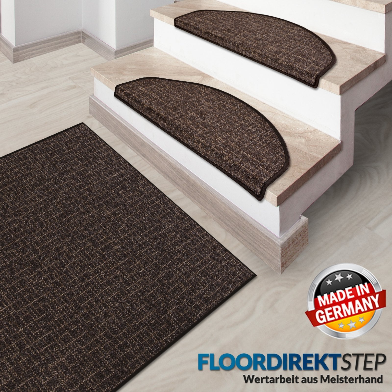 Stufenmatte Bermuda | Semicirculaire oder eckig | Brun