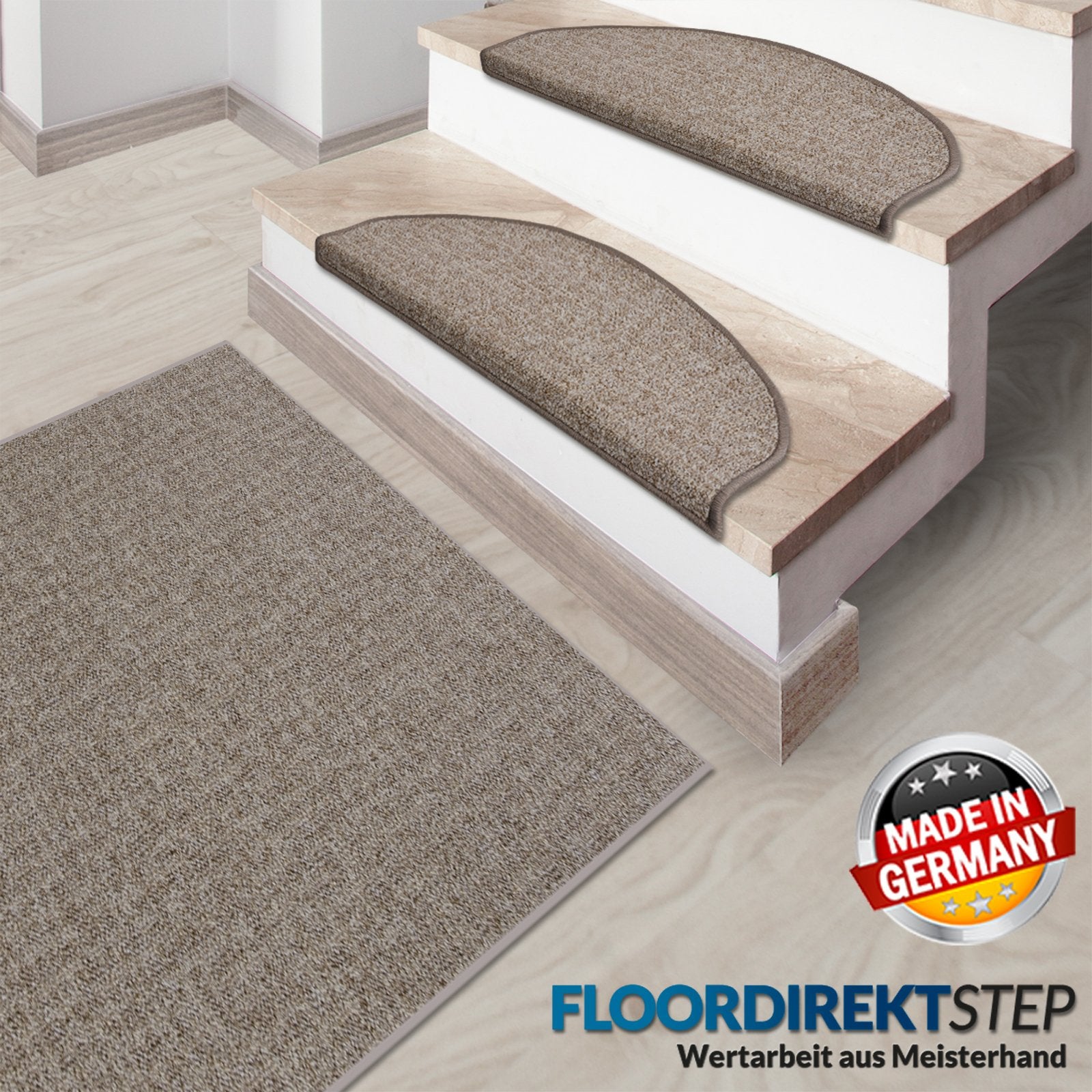 Stufenmatte Bermuda | Semicirculaire oder eckig | Beige