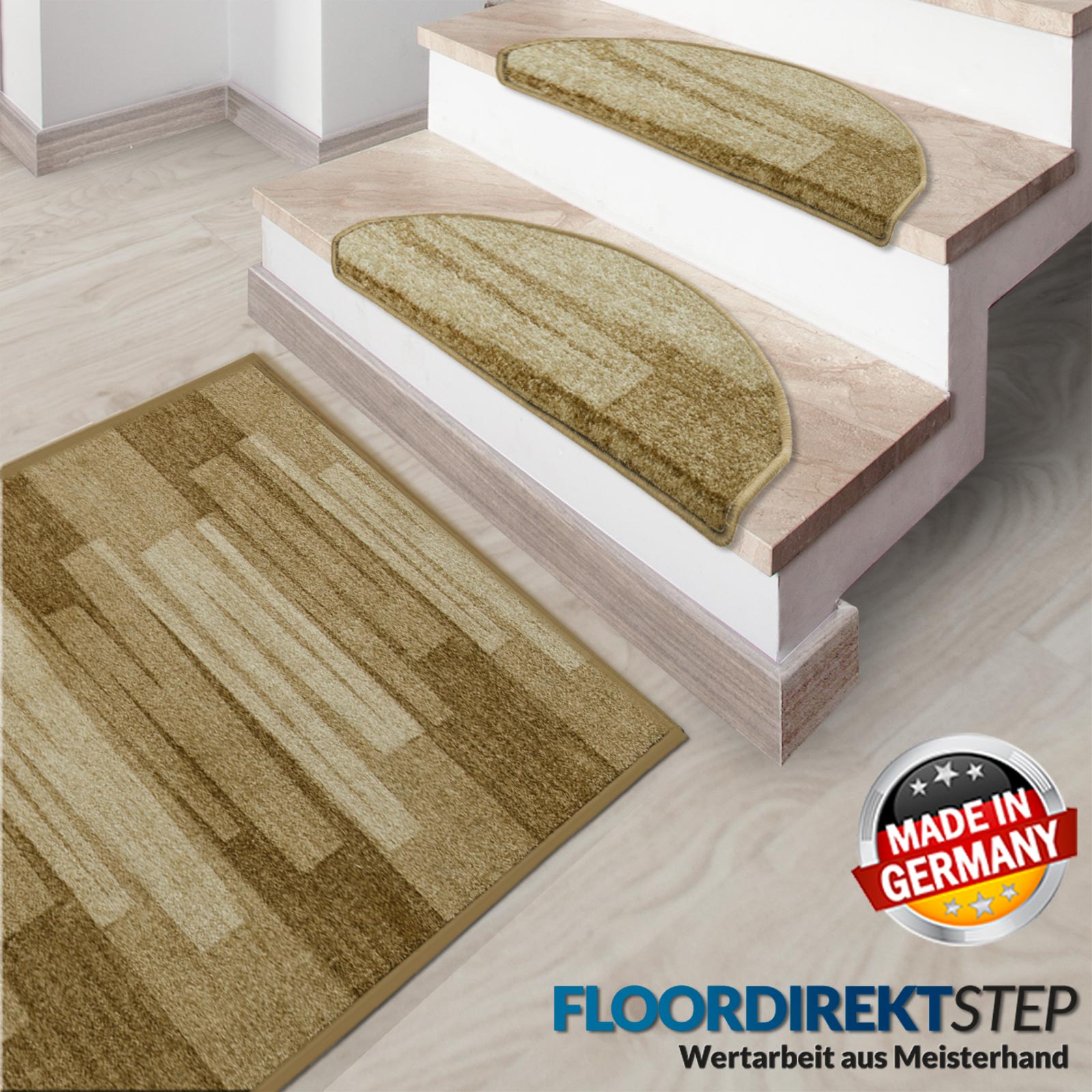 Tapis de marche Via Veneto | Demi-rond ou carré | Disponible en 5 couleurs