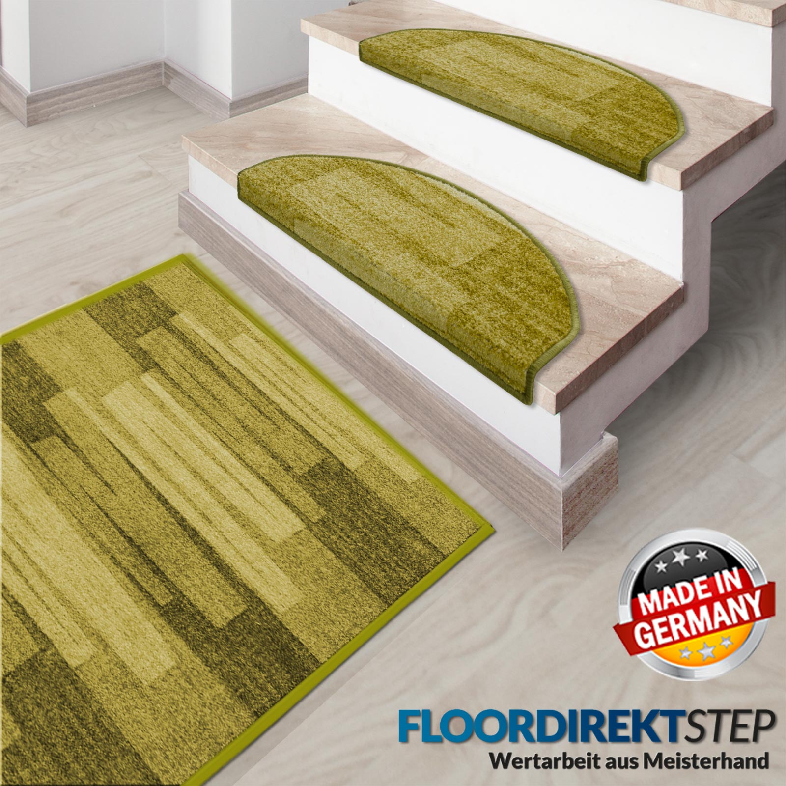 Stufenmatten Via Veneto Semicirculaire oder eckig Erhältlich in 5 Farben | Vert