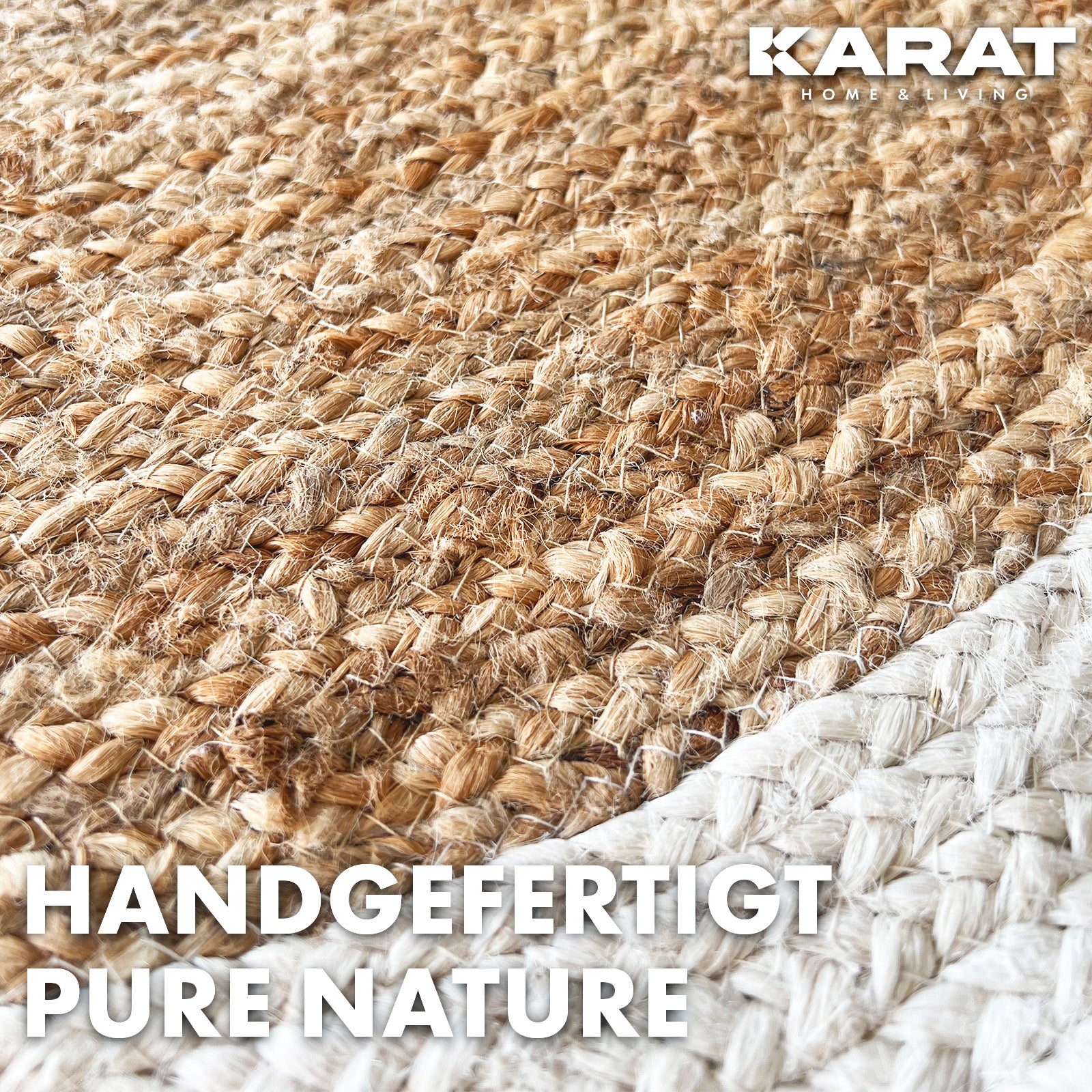 Tapis en jute Delhi | Rond | Tissé à la main | En fibres naturelles | Différentes tailles