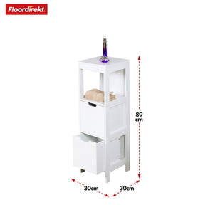 Armoire de salle de bain | Ilinois | Armoire blanche avec trois compartiments de rangement | Rangement pratique au design élégant