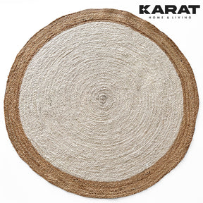 Tapis en jute Agra | Rond | Tissé à la main | En fibres naturelles | Différentes tailles