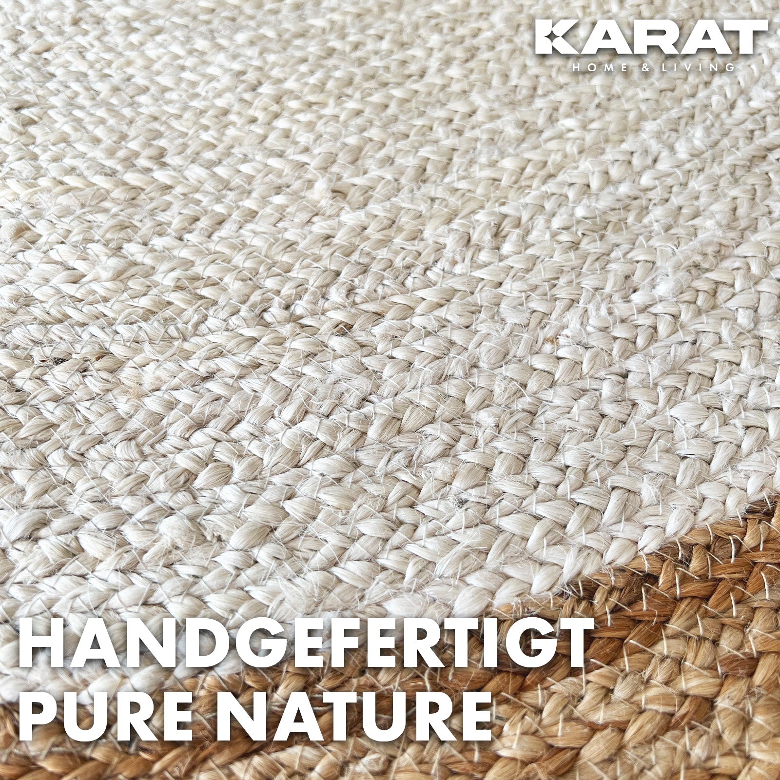 Tapis en jute Agra | Rond | Tissé à la main | En fibres naturelles | Différentes tailles