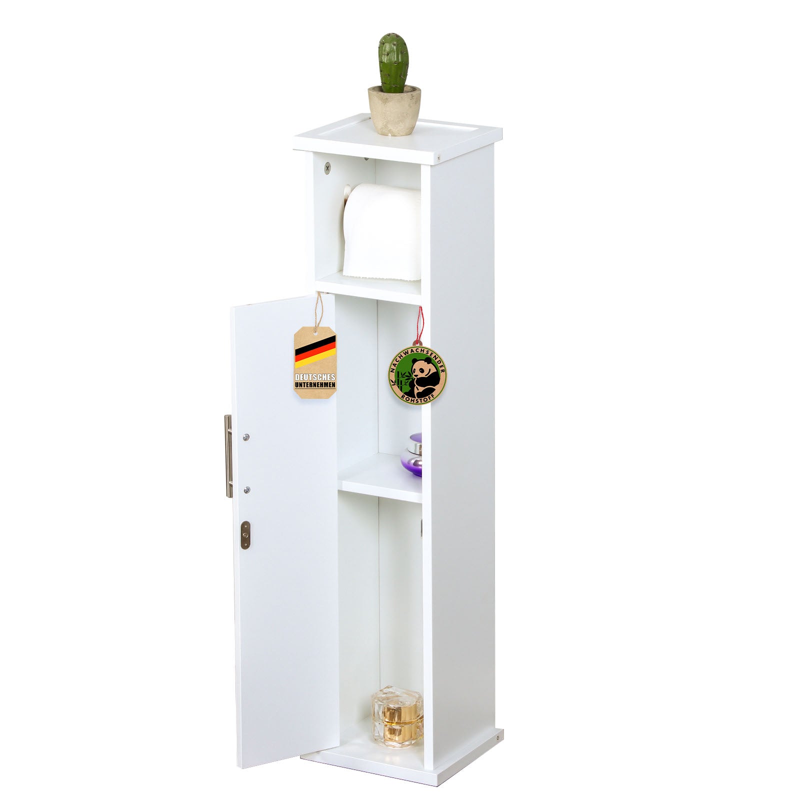 Armoire de salle de bain | Wisconsin | Armoire de toilette avec porte-papier toilette pratique pour les petits espaces