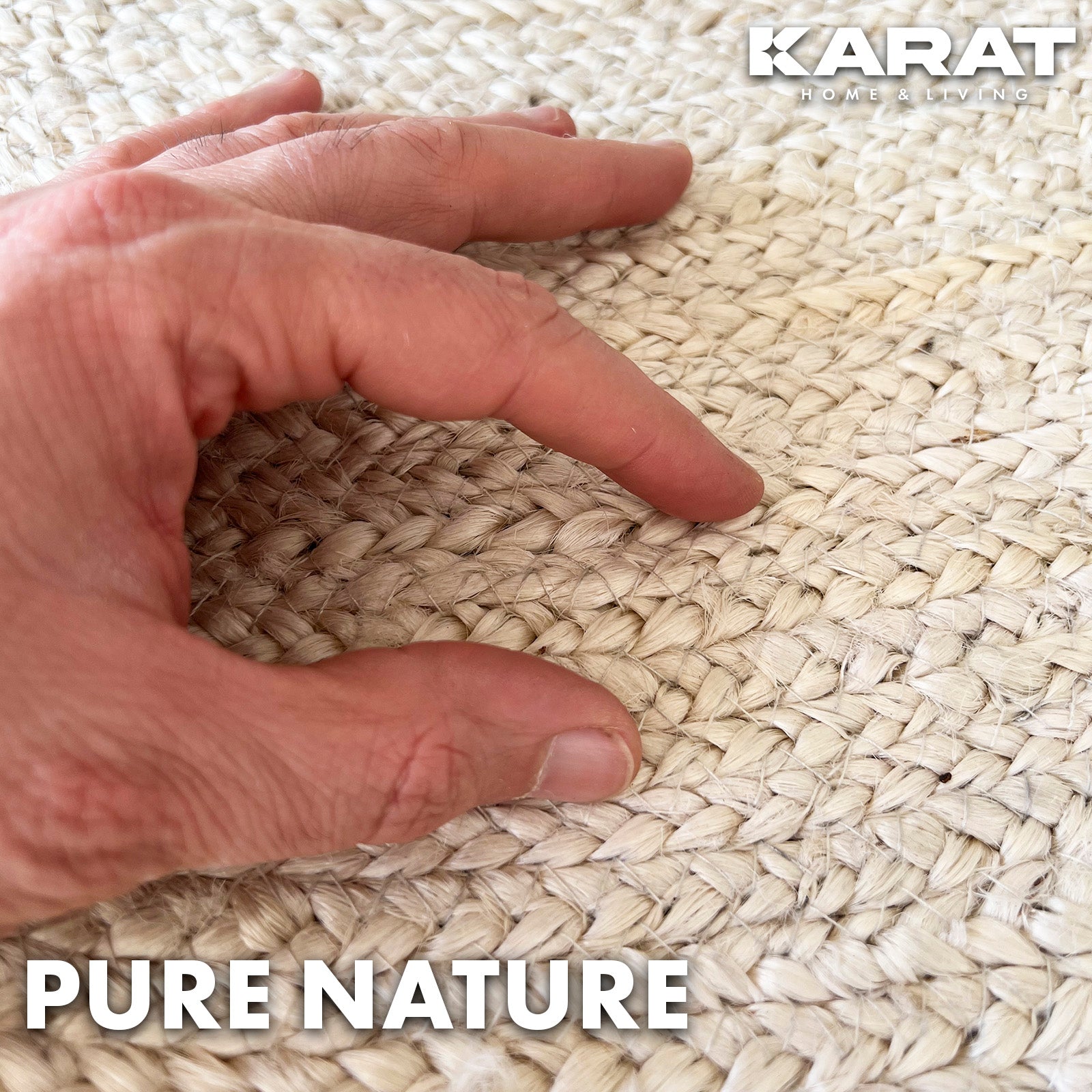 Tapis en jute Agra | Rond | Tissé à la main | En fibres naturelles | Différentes tailles