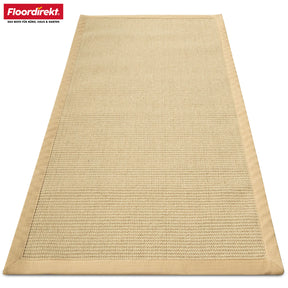 Tapis de jute | Bombay | Avec dos antidérapant & bordure en coton | Dans de nombreuses tailles