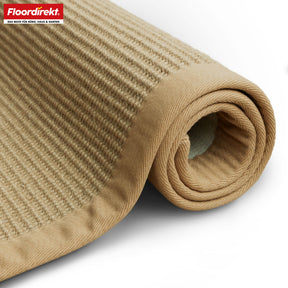 Tapis de jute | Bombay | Avec dos antidérapant & bordure en coton | Dans de nombreuses tailles