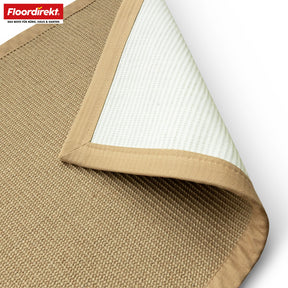 Tapis de jute | Bombay | Avec dos antidérapant & bordure en coton | Dans de nombreuses tailles