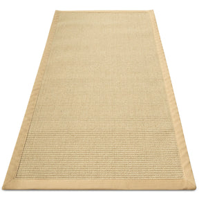Tapis en sisal | Mumbai | tapis en fibres naturelles avec bordure en coton | disponible en différentes tailles