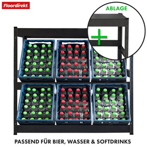 Support pour casiers à bouteilles | Osaka | Étagère pour casiers à boissons en acier peint par poudrage pour 3 à 9 casiers