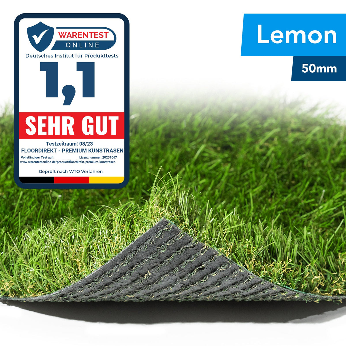 ✂ Gazon artificiel Lemon | Hauteur: 50 mm