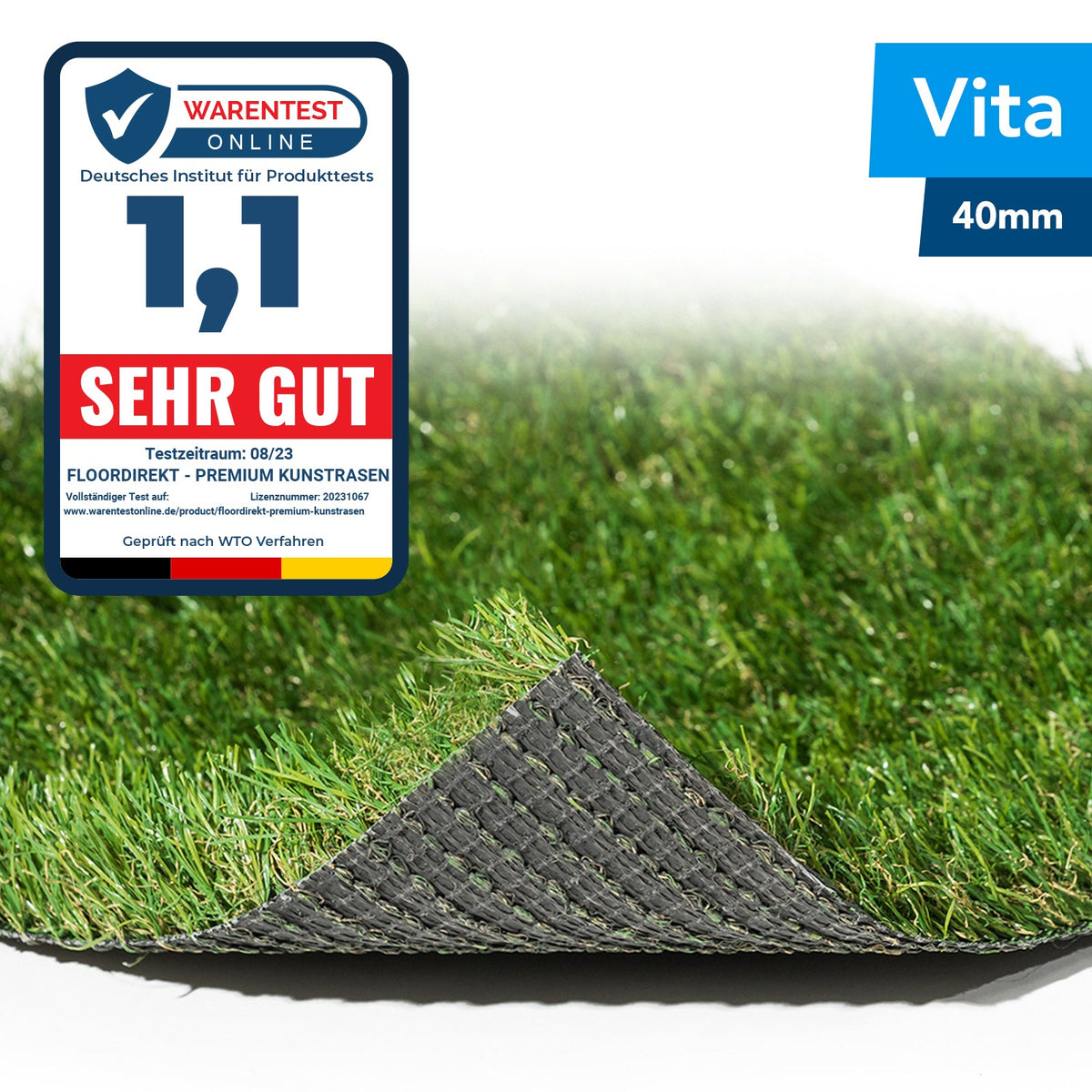 ✂ Gazon artificiel Vita | Hauteur: 40 mm