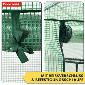 Serre | Harrest | Serre en film plastique durable et résistante aux UV avec cadre en acier robuste et grille de rangement en métal | Deux tailles au choix