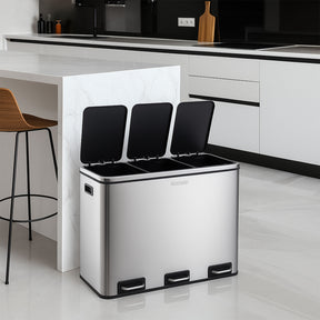 Poubelle en Métal à Pédale et Couvercle | Felix | Option de Tri | Disponible en 5 Couleurs | 30 ou 60 Litres