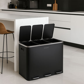 Poubelle en Métal à Pédale et Couvercle | Felix | Option de Tri | Disponible en 5 Couleurs | 30 ou 60 Litres