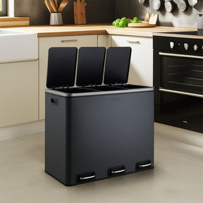 Poubelle en Métal à Pédale et Couvercle | Felix | Option de Tri | Disponible en 5 Couleurs | 30 ou 60 Litres