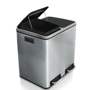 Poubelle en Métal à Pédale et Couvercle | Felix | Option de Tri | Disponible en 5 Couleurs | 30 ou 60 Litres