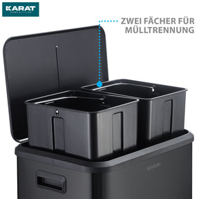 Poubelle | Jack | Capacité 30 L | Tri sélectif 2 voies | Soft-Close & Pedal | Acier inoxydable ou noir