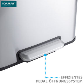 Poubelle | Jack | Capacité 30 L | Tri sélectif 2 voies | Soft-Close & Pedal | Acier inoxydable ou noir
