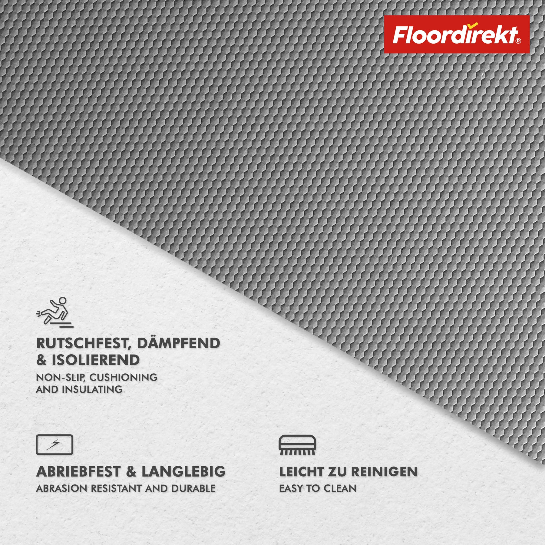 Revêtement de sol en PVC | Hexagon | Sol en vinyle robuste de 2 mm, facile d'entretien et antidérapant | Disponible en plusieurs couleurs