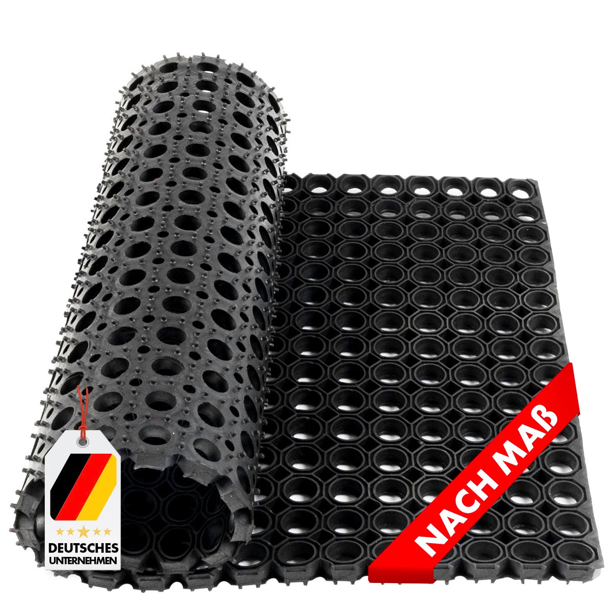 ✂ Tapis en caoutchouc à anneaux octogonaux | Épaisseur: 23 mm | Également disponible en découpe sur mesure
