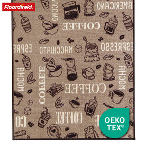 Tapis sur mesure | Coffee | Motifs café, antidérapant, personnalisable