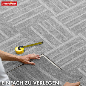 Dalles de moquette | Zürich | 50 x 50 cm | Idéal pour le bureau et la maison | Dalles design de haute qualité en 4 couleurs