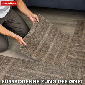 Dalles de moquette | Zürich | 50 x 50 cm | Idéal pour le bureau et la maison | Dalles design de haute qualité en 4 couleurs