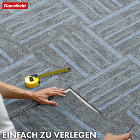 Dalles de moquette | Zürich | 50 x 50 cm | Idéal pour le bureau et la maison | Dalles design de haute qualité en 4 couleurs