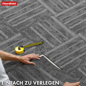 Dalles de moquette | Zürich | 50 x 50 cm | Idéal pour le bureau et la maison | Dalles design de haute qualité en 4 couleurs