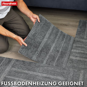 Dalles de moquette | Zürich | 50 x 50 cm | Idéal pour le bureau et la maison | Dalles design de haute qualité en 4 couleurs