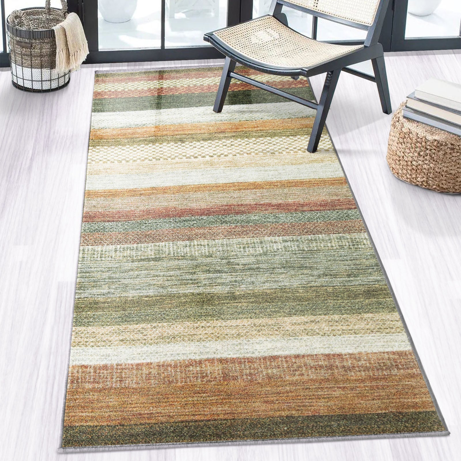 ✂ Tapis de passage sur mesure | Naxos | Antidérapant, résistant & facile d'entretien | Nombreuses variantes de couleurs dans un style moderne