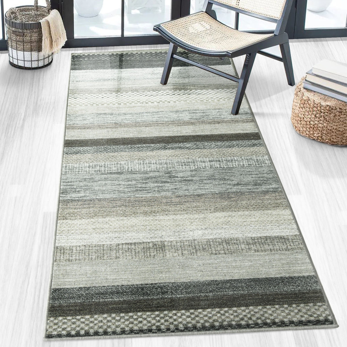 Tapis de passage sur mesure | Naxos | Antidérapant, résistant & facile d'entretien | Nombreuses variantes de couleurs dans un style moderne