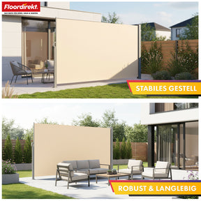 Store latéral en aluminium | Protection solaire et visuelle pour terrasse, balcon et jardin | Protection UV, opaque et déperlant | Différentes couleurs et tailles