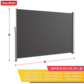Store latéral en aluminium | Protection solaire et visuelle pour terrasse, balcon et jardin | Protection UV, opaque et déperlant | Différentes couleurs et tailles
