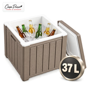 Glacière à Boissons | Arctic | Glacière 37 L Faisant Office de Table d'Appoint Effet Bois | 2 Coloris