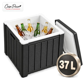 Glacière à Boissons | Arctic | Glacière 37 L Faisant Office de Table d'Appoint Effet Bois | 2 Coloris