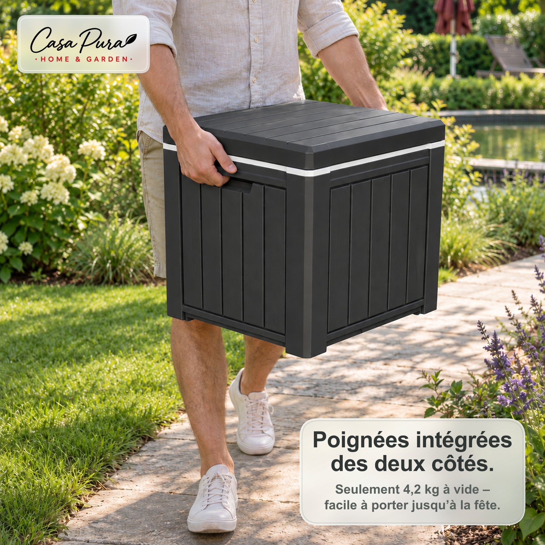 Glacière à Boissons | Arctic | Glacière 37 L Faisant Office de Table d'Appoint Effet Bois | 2 Coloris