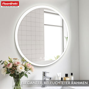 Miroir de salle de bain avec éclairage LED | Liora | Commande tactile avec anti-buée et 3 couleurs de lumière au choix | Disponible en différentes tailles