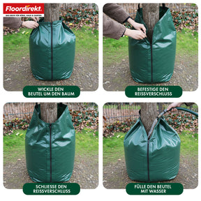 Sac d'arrosage pour arbres | Sac d'eau de 75 L et 100 L avec système d'arrosage goutte à goutte | Sac d'arrosage réutilisable en PVC pour arbres