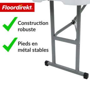 Banc de jardin | Chiba | Banc pliant 183 cm en blanc, résistant aux intempéries & supporte jusqu’à 320 kg