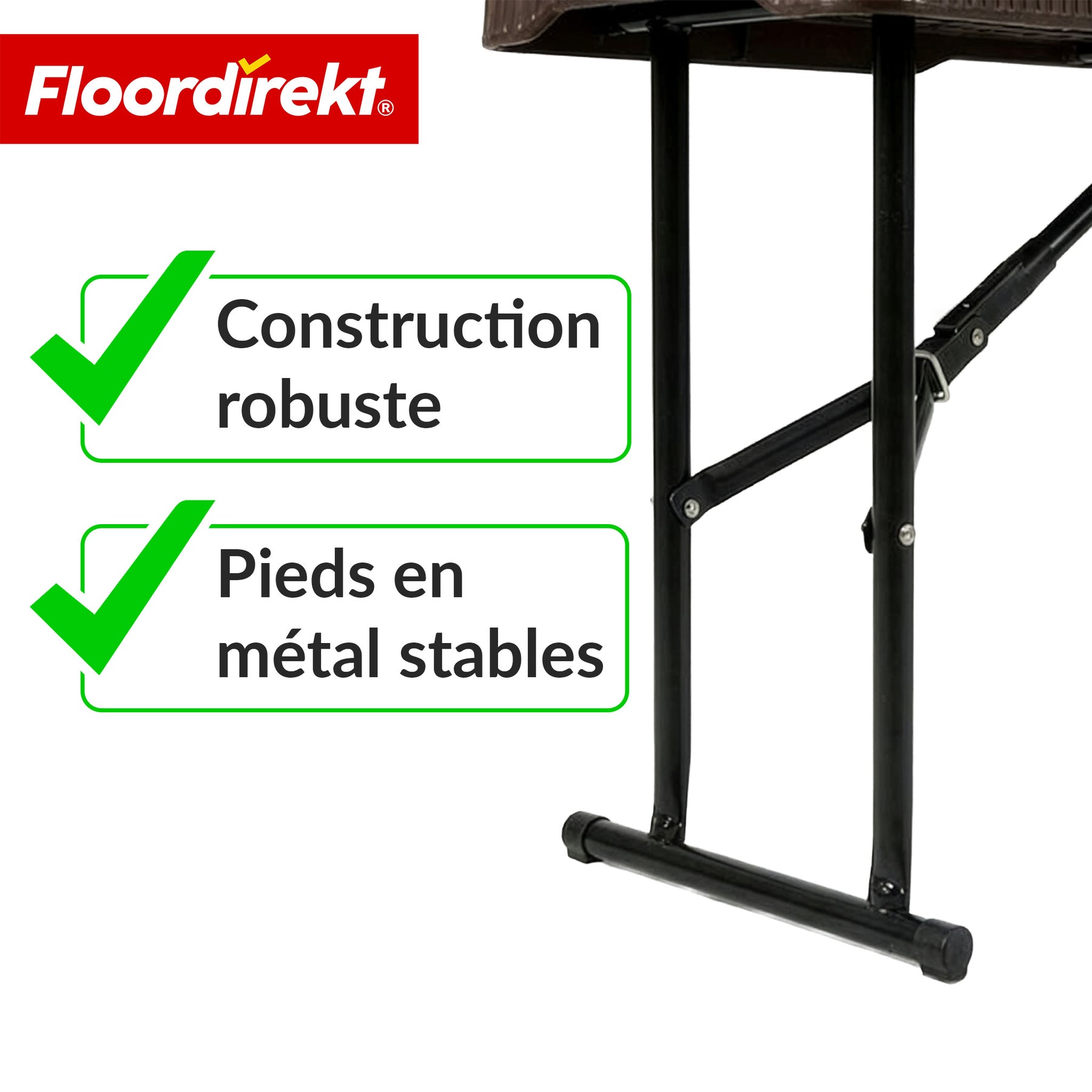 Banc de jardin | Kagawa | Banc pliant résistant aux intempéries 183 cm en brun pour jardin, balcon & événements