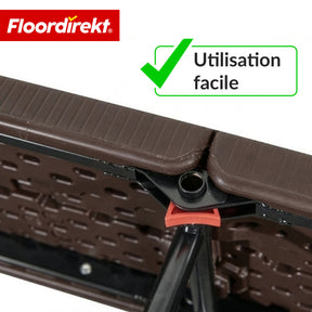 Banc de jardin | Kagawa | Banc pliant résistant aux intempéries 183 cm en brun pour jardin, balcon & événements