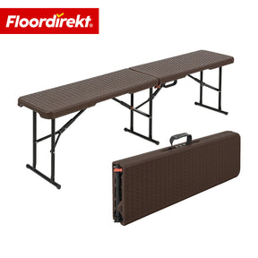 Banc de jardin | Kagawa | Banc pliant résistant aux intempéries 183 cm en brun pour jardin, balcon & événements